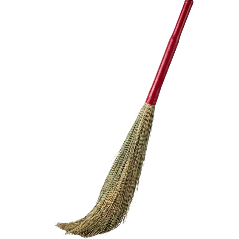 300g premium grass broom with durable plastic handle and retail-ready packaging